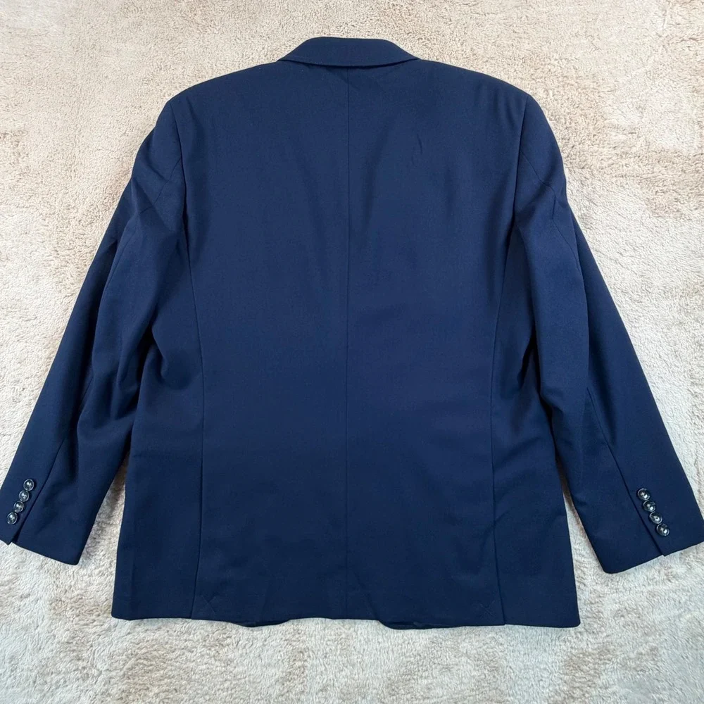 J.Crew Mens 44R Thompson Classic University Blazer Navy Blue Wool Blend BX236